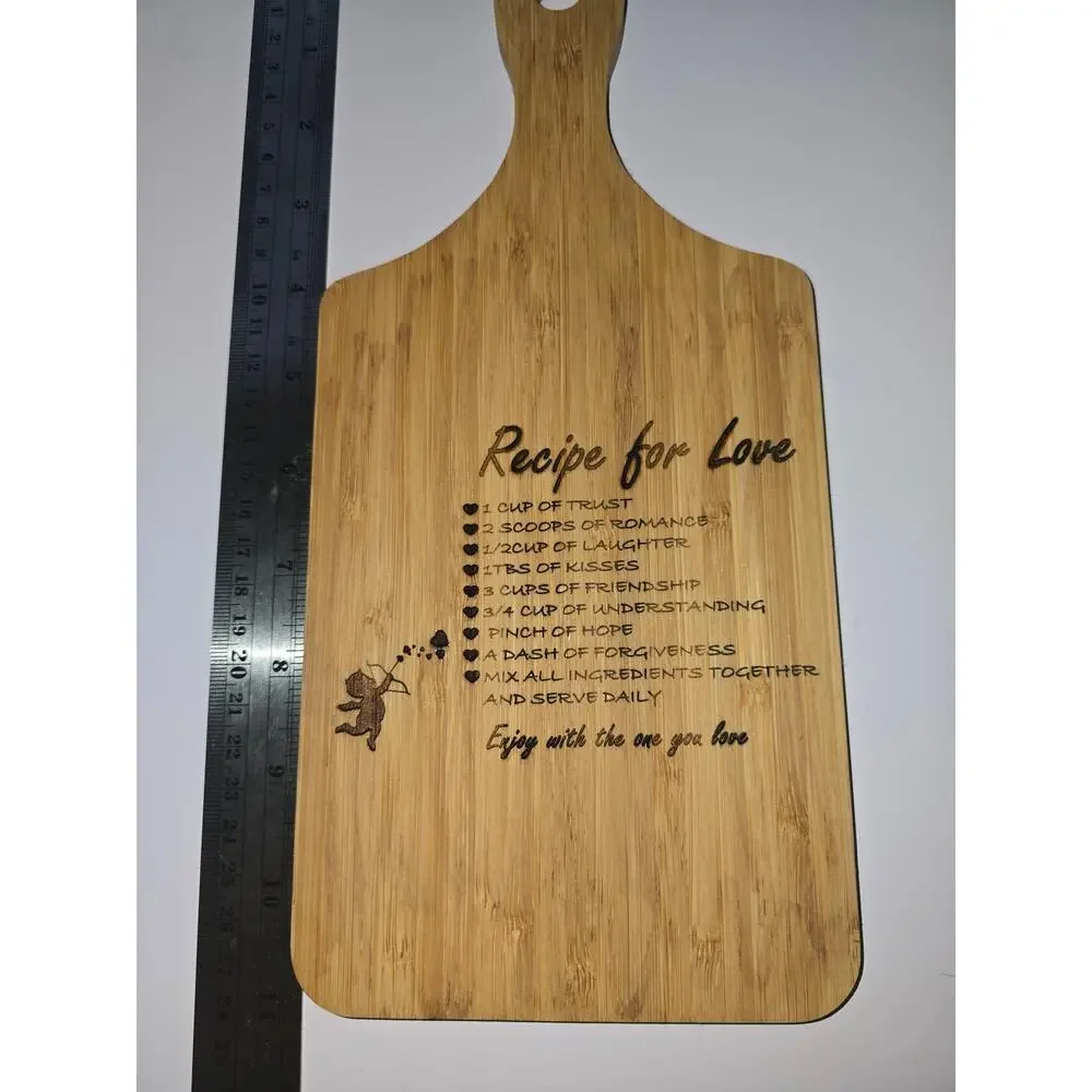 charcuterie board cutting board handmade handwritten grandmas Recipe for love